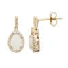 Gemminded 10k Gold Opal & 1/5 Carat T.W. Diamond Oval Drop Earrings -Gemminded Jewelry 3334352