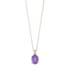 Gemminded 14k Rose Gold Over Silver Amethyst & Diamond Accent Oval Pendant Necklace -Gemminded Jewelry 3354146