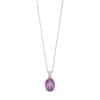Gemminded Sterling Silver Lab-Created Alexandrite & Diamond Accent Oval Pendant Necklace -Gemminded Jewelry 3354221