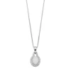 Gemminded Sterling Silver Lab-Created Opal & White Topaz Oval Halo Pendant Necklace -Gemminded Jewelry 3356162