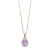 Gemminded 14k Rose Gold Over Silver Amethyst & White Topaz Oval Halo Pendant Necklace -Gemminded Jewelry 3356196