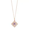 Gemminded 14k Rose Gold Over Silver Amethyst & White Topaz Cross Pendant Necklace 1 Gemminded 14k Rose Gold Over Silver Amethyst & White Topaz Cross Pendant Necklace -Gemminded Jewelry 3356297