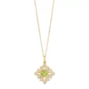 Gemminded 14k Gold Over Silver Peridot & White Topaz Cross Pendant Necklace -Gemminded Jewelry 3356310