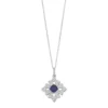 Gemminded Sterling Silver Lab-Created Sapphire & White Topaz Cross Pendant Necklace -Gemminded Jewelry 3356321