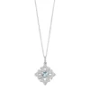 Gemminded Sterling Silver Lab-Created Aquamarine & White Topaz Cross Pendant Necklace -Gemminded Jewelry 3356329