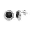 Gemminded Sterling Silver Onyx & White Topaz Halo Stud Earrings 1 Gemminded Sterling Silver Onyx & White Topaz Halo Stud Earrings -Gemminded Jewelry 3356448