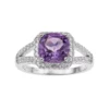 Gemminded Sterling Silver Amethyst & White Topaz Cushion Halo Ring 2 Gemminded Sterling Silver Amethyst & White Topaz Cushion Halo Ring -Gemminded Jewelry 3356639