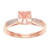Gemminded 10k Rose Gold Morganite 1/7 Carat T.W. Diamond Ring MORGANITE RG WITH 1/7 CTTW DIA -Gemminded Jewelry 3495043