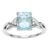 Gemminded 10k White Gold Aquamarine Diamond Accent Ring -Gemminded Jewelry 3495044