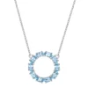 Gemminded Sterling Silver Blue Topaz Round Necklace -Gemminded Jewelry 3495478