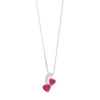 Gemminded Sterling Silver Gemstone & Diamond Accent Double Heart Pendant Necklace