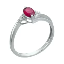Gemminded Sterling Silver Gemstone Diamond Accent Ring -Gemminded Jewelry 3522985 ALT2