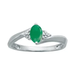Gemminded Sterling Silver Gemstone Diamond Accent Ring