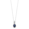 Gemminded 10k White Gold Sapphire & 1/7 Carat T.W. Diamond Pendant Necklace -Gemminded Jewelry 3712368