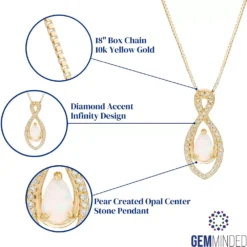 Gemminded 10k Gold 1/8 Carat T.W. & Lab-Created Opal Infinity Pendant Necklace 5 Gemminded 10k Gold 1/8 Carat T.W. & Lab-Created Opal Infinity Pendant Necklace -Gemminded Jewelry 3712369 ALT5
