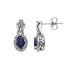 Gemminded 10k White Gold Sapphire & 1/3 Carat T.W. Diamond Drop Earrings 1 Gemminded 10k White Gold Sapphire & 1/3 Carat T.W. Diamond Drop Earrings -Gemminded Jewelry 3712370