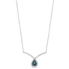 Gemminded 10k White Gold Sapphire & 1/5 Carat T.W. Diamond V Necklace -Gemminded Jewelry 3712372