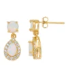 Gemminded 18k Gold Over Silver Lab-Created Opal Drop Earrings -Gemminded Jewelry 3738875