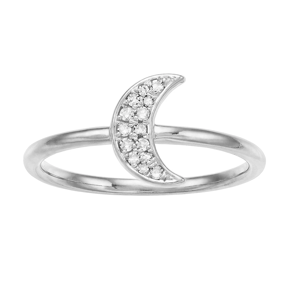 Gemminded Silver Tone 1/10-ct. T.W. Diamond Accent Crescent Moon Ring 3 Gemminded Silver Tone 1/10-ct. T.W. Diamond Accent Crescent Moon Ring