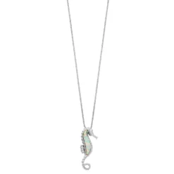 Gemminded Sterling Silver Diamond Accent Seahorse Pendant Necklace