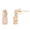 Gemminded Gold Over Silver Lab-Created Opal Drop Earrings -Gemminded Jewelry 3738927