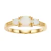 Gemminded 18k Gold 3-Stone Lab-Created Opal & Diamond Accent Ring -Gemminded Jewelry 3739000