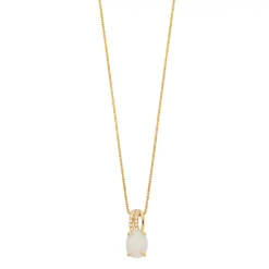 Gemminded Gold Over Silver Lab-Created Opal Pendant Necklace