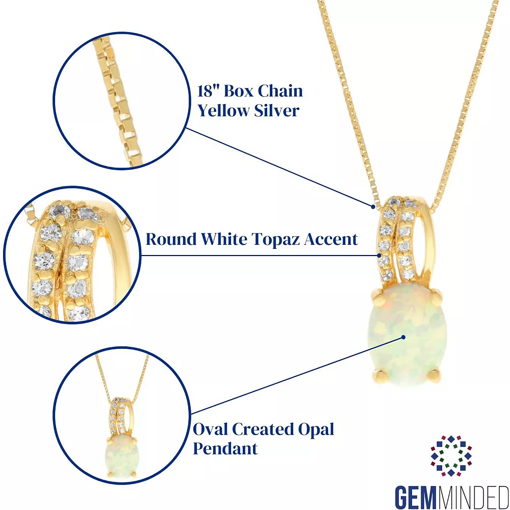 Gemminded Gold Over Silver Lab-Created Opal Pendant Necklace 4 Gemminded Gold Over Silver Lab-Created Opal Pendant Necklace - Image 2