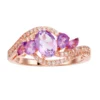 Gemminded 18k Rose Gold 4-Stone Amethyst Ring -Gemminded Jewelry 3739139