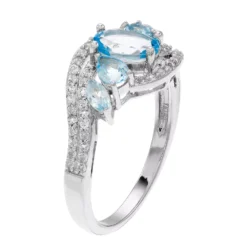 Gemminded Sterling Silver 4-Stone Genuine Blue Topaz Ring 6 Gemminded Sterling Silver 4-Stone Genuine Blue Topaz Ring -Gemminded Jewelry 3739149 ALT