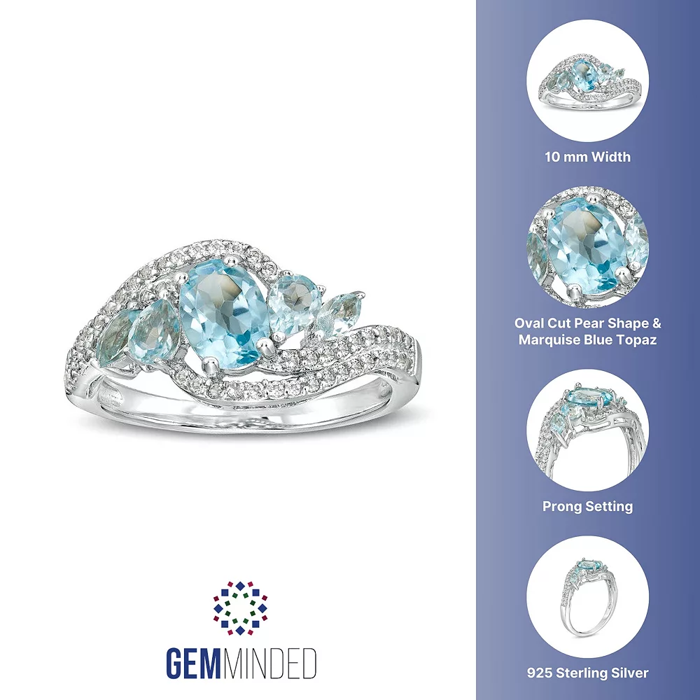 Gemminded Sterling Silver 4-Stone Genuine Blue Topaz Ring 5 Gemminded Sterling Silver 4-Stone Genuine Blue Topaz Ring - Image 3
