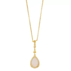 Gemminded 18k Gold Lab-Created Opal Pendant Necklace
