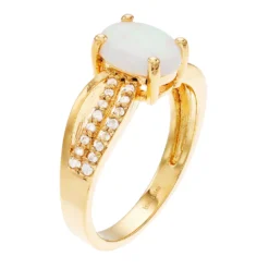 Gemminded 18k Gold Over Silver Lab-Created Opal Ring -Gemminded Jewelry 3739153 ALT