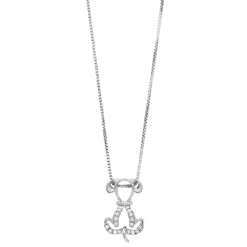 Gemminded Sterling Silver 1/10 Carat T.W. Diamond Dog Pendant Necklace