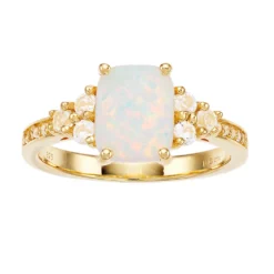 Gemminded Gold Over Sterling Silver Lab-Created Opal Ring