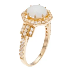 Gemminded 18k Gold Over Silver Lab-Created Opal Ring -Gemminded Jewelry 3739191 ALT
