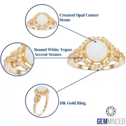 Gemminded 18k Gold Over Silver Lab-Created Opal Ring -Gemminded Jewelry 3739191 ALT5