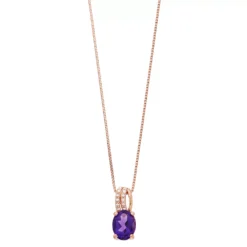 Gemminded 18k Rose Gold Over Silver Amethyst Pendant Necklace