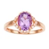 Gemminded 18k Rose Gold Over Silver Amethyst Ring -Gemminded Jewelry 3739203