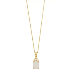 Gemminded Gold Over Silver Lab-Created Opal Pendant Necklace