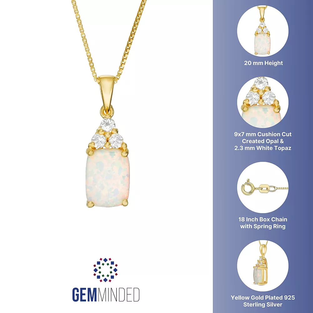 Gemminded Gold Over Silver Lab-Created Opal Pendant Necklace 4 Gemminded Gold Over Silver Lab-Created Opal Pendant Necklace - Image 2