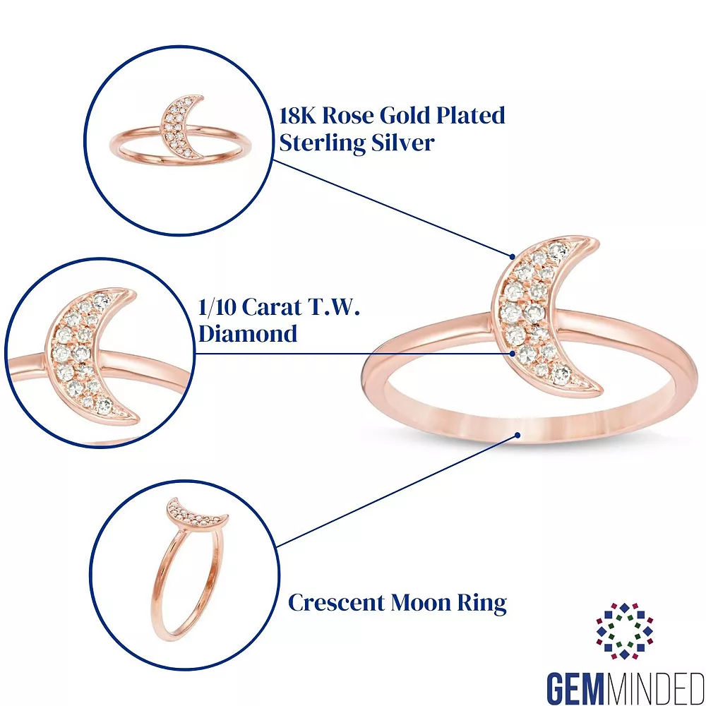Gemminded 18k Gold 1/10 Ct. T.W. Diamond Crescent Moon Ring 4 Gemminded 18k Gold 1/10 Ct. T.W. Diamond Crescent Moon Ring - Image 2