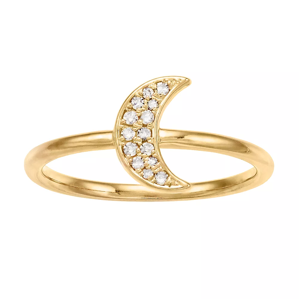 Gemminded 18k Gold 1/10 Ct. T.W. Diamond Crescent Moon Ring 3 Gemminded 18k Gold 1/10 Ct. T.W. Diamond Crescent Moon Ring
