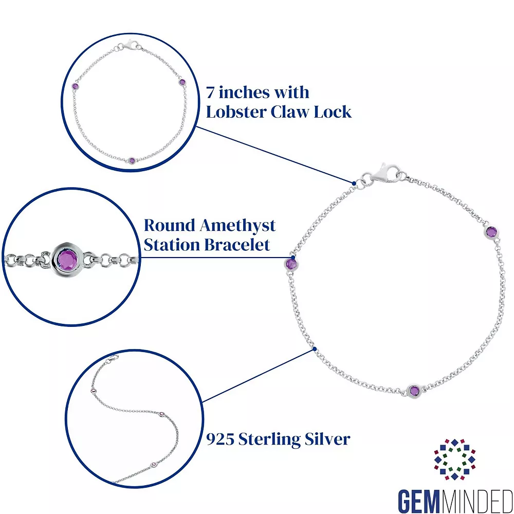 Gemminded Silver Gemstone Stationed Bracelet 3 Gemminded Silver Gemstone Stationed Bracelet - Image 2