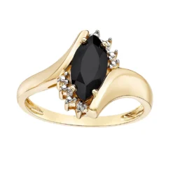 Gemminded 10k Gold Onyx & Diamond Accent Bypass Ring