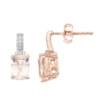 Gemminded 10k Rose Gold Morganite & Diamond Accent Earrings -Gemminded Jewelry 3927390