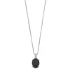 Gemminded Sterling Silver Onyx & Diamond Accent Oval Pendant -Gemminded Jewelry 3927635