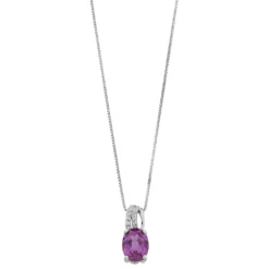 Gemminded Sterling Silver Lab-Created Alexandrite & White Topaz Pendant
