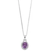 Gemminded Sterling Silver Lab-Created Alexandrite & White Topaz Halo Pendant