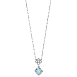 Gemminded Sterling Silver Blue & White Topaz Pendant